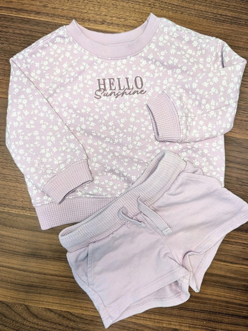 Cat & Jack Hello Sunshine Floral Sweatshirt and Shorts Set Shorts Set Pink Baby